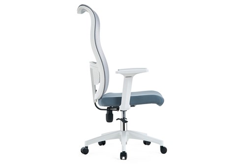 YDB157白尼龙脚蓝色高背职员椅