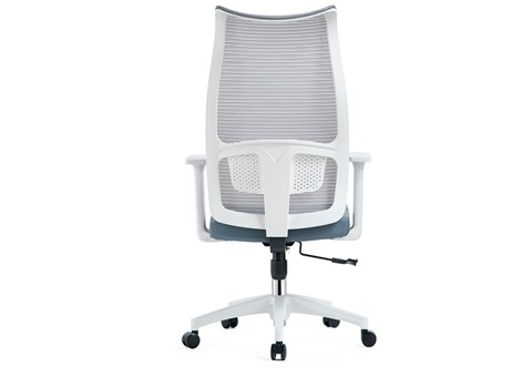 YDB157白尼龙脚蓝色高背职员椅