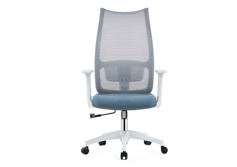 YDB157白尼龙脚蓝色高背职员椅