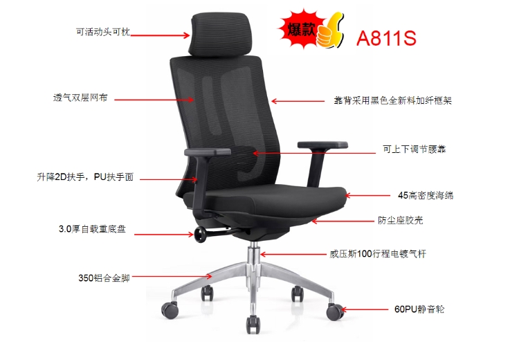 A811S铝合金脚详情